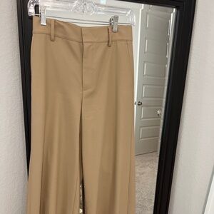 Tan Wide-leg Cropped pants